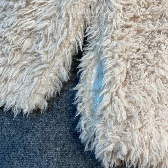 Leyendecker Los Angeles Women Medium Boom Faux Fur Marabou Jacket Ecru Festival